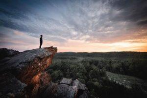 person watching sunset on Eagle's Nest Lookout