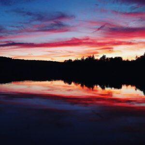 sunset on lake