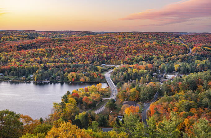 A fall view from a lookout in Dorset.